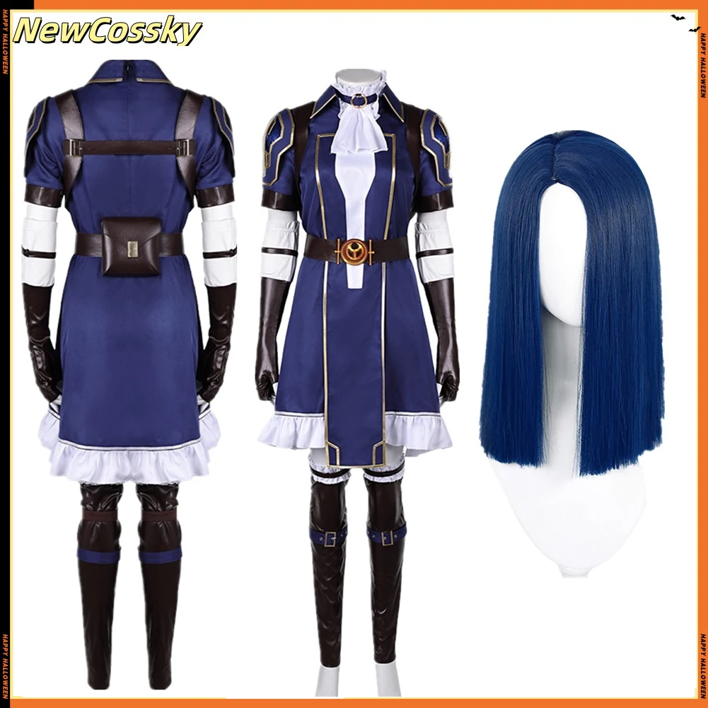 

Caitlyn Cosplay Costume Wigs Game LOL Arcane Roleplay Uniform Clothing Women Gloves Outfits Halloween Carnival Party Fancy Suit