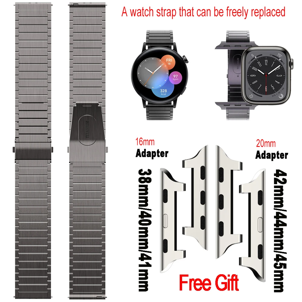 KULUZE Ultra-thin Titanium Neutral strap Compatible Apple iwatch/Replacement Watch Band (Free Gift：1pair Apple watch connectors)