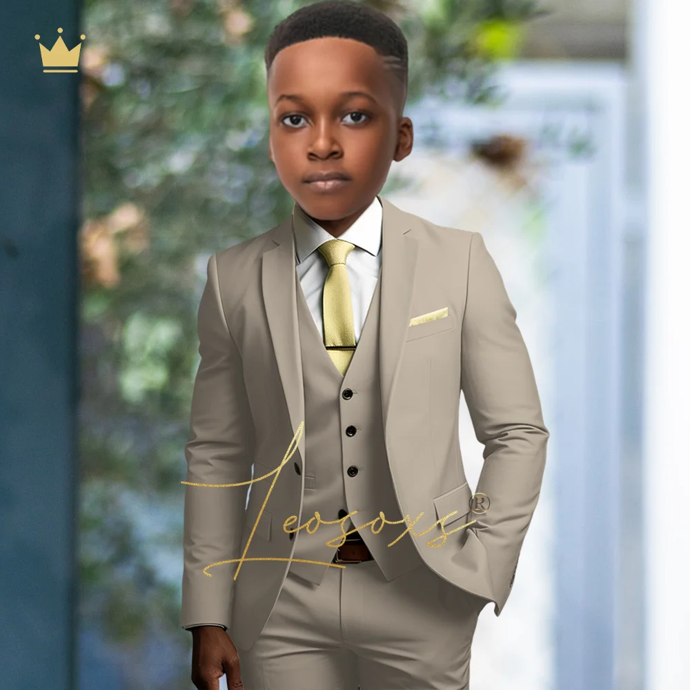 3~16 years old classic boy navy blue suit 3 piece suit (jacket + vest + trousers) formal custom boy wedding party suit