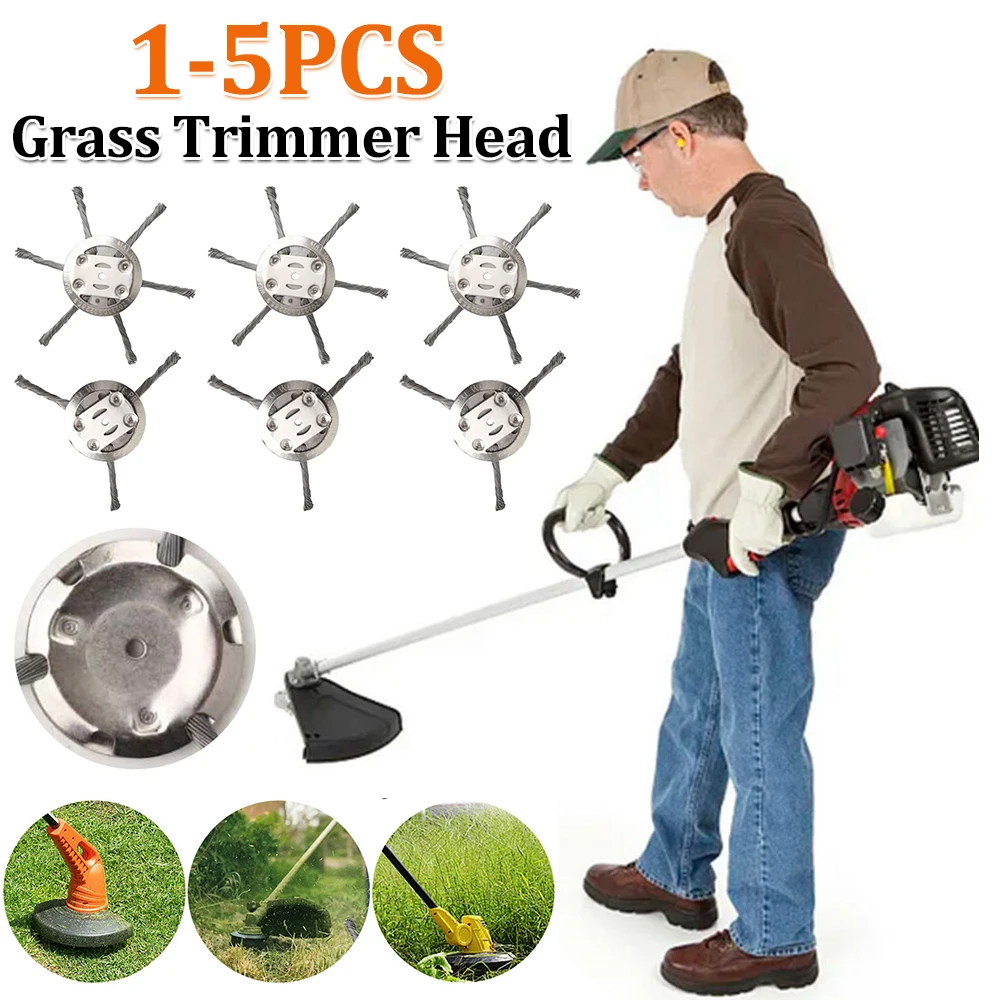 Universal Grass Trimmer Head 1-5PCS Wire Weed Blade Wire Trimmer Head Replacement Accessories for Cordless String Trimmer