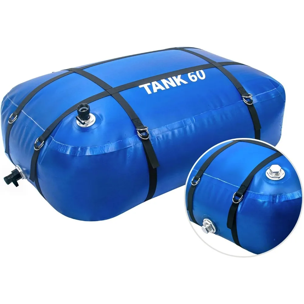 Vejiga de almacenamiento de agua, tanque de agua dulce portátil para RV de 60 galones, contenedor flexible plegable sin BPA de calidad alimentaria para beber.