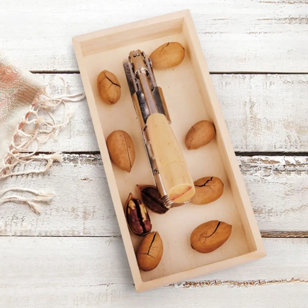 

Kitchen Gadgets Manual Nut Cracker Heavy Duty Stainless Steel Walnut Shelling Machine With Storage Box Walnut Opener Pecans