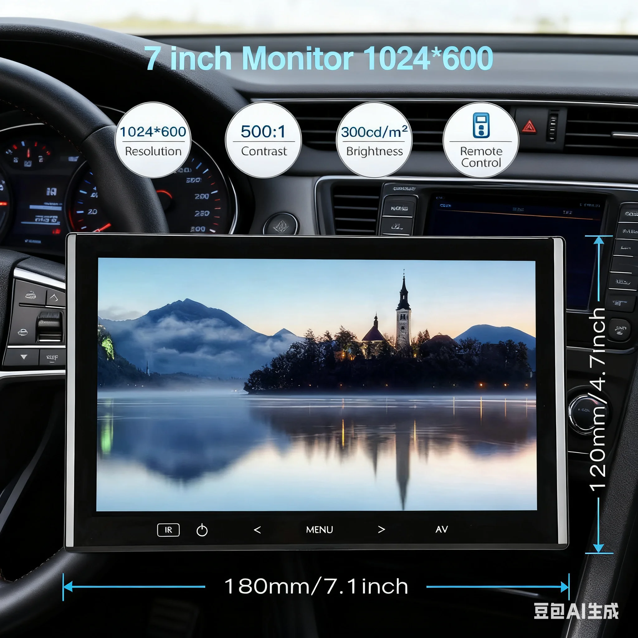 EYOYO 7 "Monitor LCD 1024X600 Mini Computador TV Display CCTV Tela de Vigilância de Segurança Com HDMI VGA Vídeo Áudio