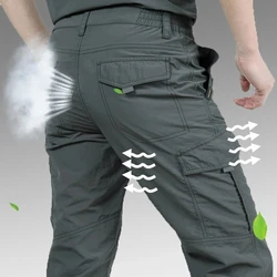 Army Military Tactical Cargo Pants Men Waterproof Quick Dry Breathable Lightweight Long Trousers Male Casual Slim Thin Trousers