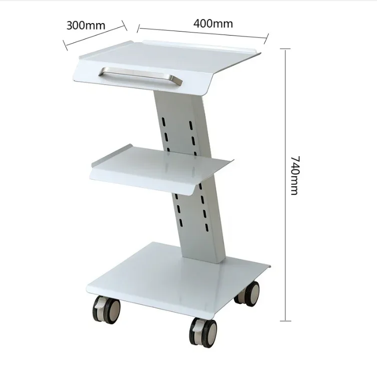 3 Layer Socket Medical  Salon Trolley metal  Tool storage Cart White  Mobile stand