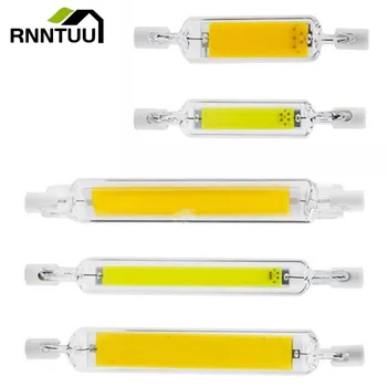 Tube en verre LED R7s COB haute puissance, 78mm 118mm J78 J118, ampoule COB AC110V 120V 130V 220V 230V 240V, lampe halogène de remplacement pour la maison