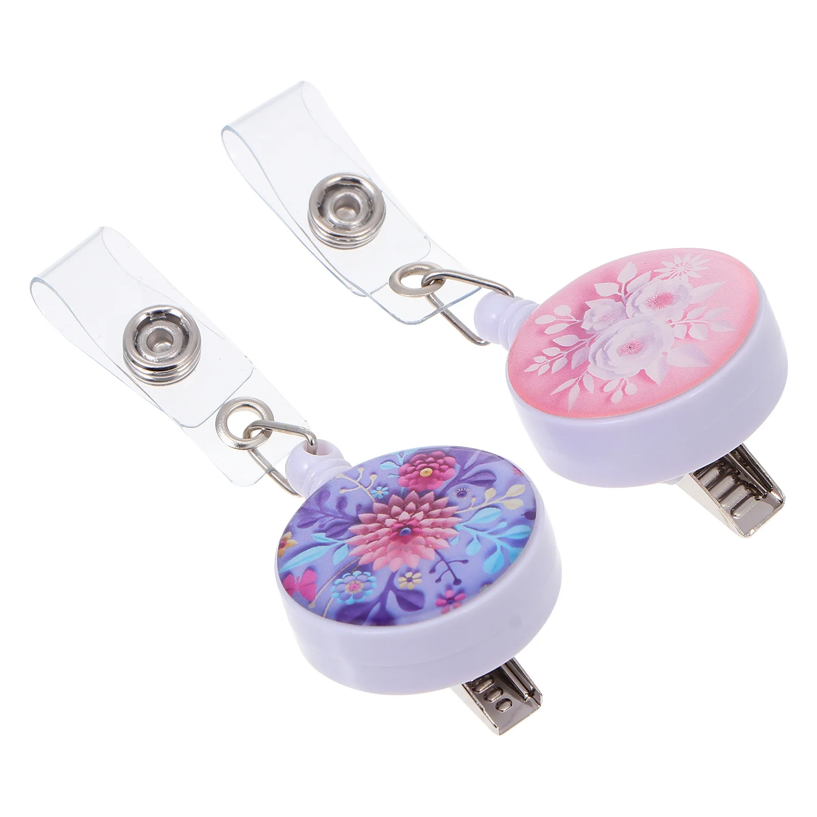 2 قطعة ثلاثية الأبعاد زهرة سهلة السحب شارة كليب قابل للسحب البلاستيك بطاقات الهوية حامل أبازيم العمل العالمي شارة اكسسوارات الاعتماد