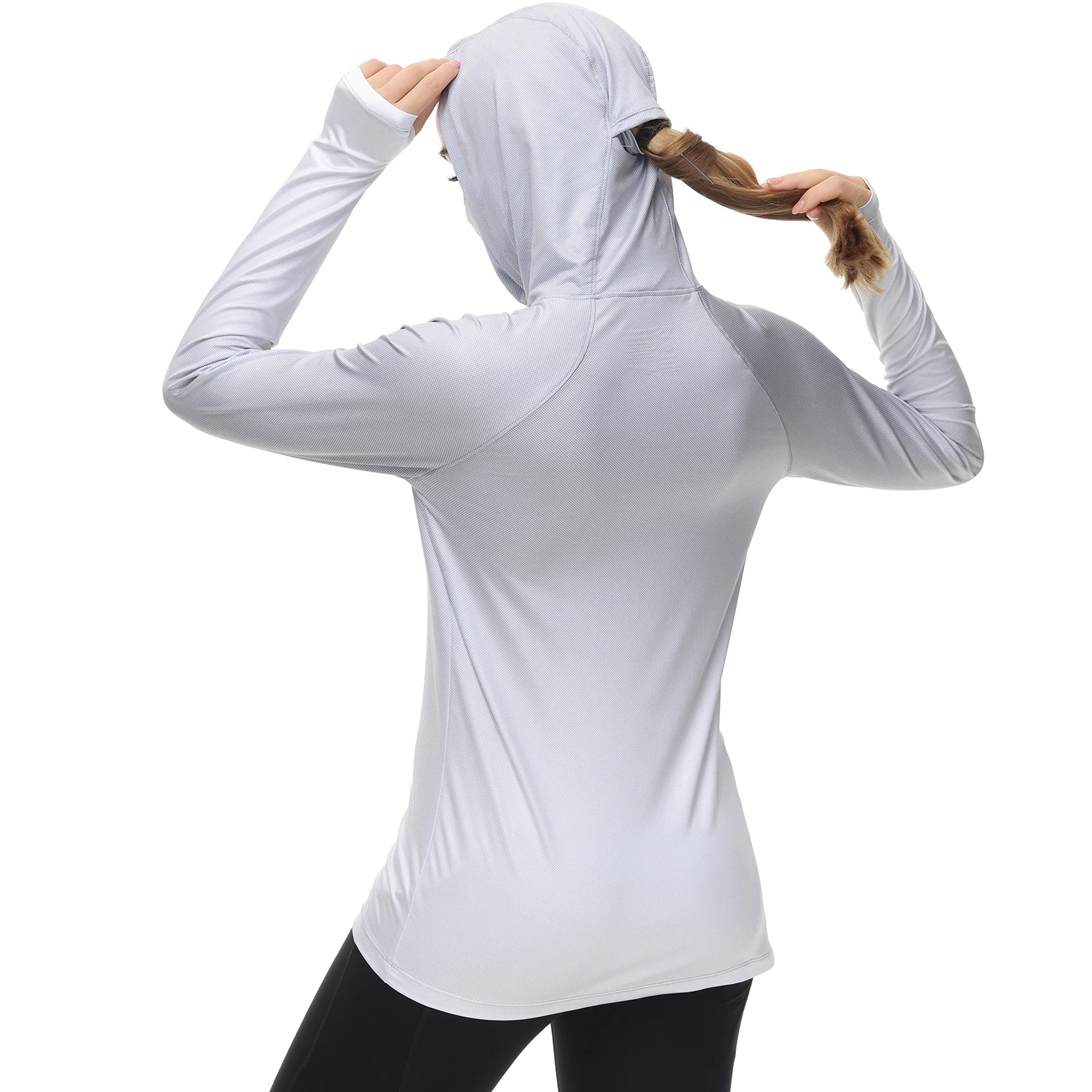 Bassdash Women Fishing Hoodie UPF 50+ Shirt With Face Mask Thumb Holes Hiking Biking Casual Wear Keep Dry Breathable FS23W