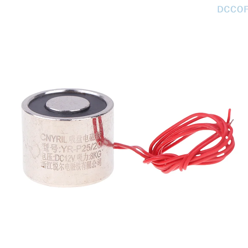 Mengangkat 5KG 50N 25/20 Magnet kecil DC 12V pengisap kuat Solenoid listrik memegang Magnet listrik