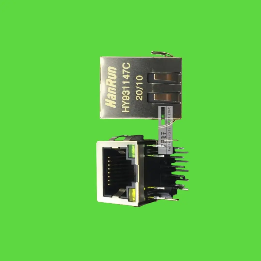 10PCS/ New HY931147C Gigabit network interface socket RJ45 with light transformer filter