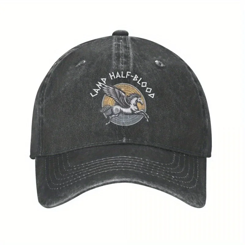 Greek Mythology Camp Half-Blood Percy Jackson Hat - Retro Greek Key Cap with Percy Jackson, Adjustable Snapback, PVC Coated & Ma
