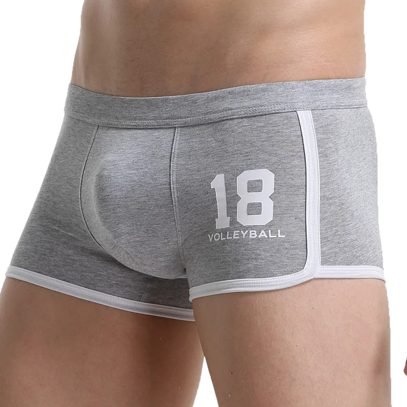 Men's Underwear Boxer Briefs Cotton Scrotum Support Breathable Personalized Trendyy Youth Shorts Sports Thin Boxer Briefs