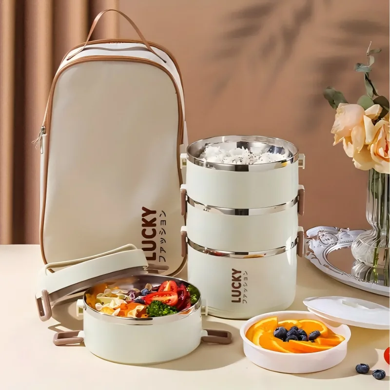 1pc Lunch Boxes, Portable Thermal Bento Box, For School, Camping, And Work, Kitchen Organizers And Storage, Kitchen Accessories