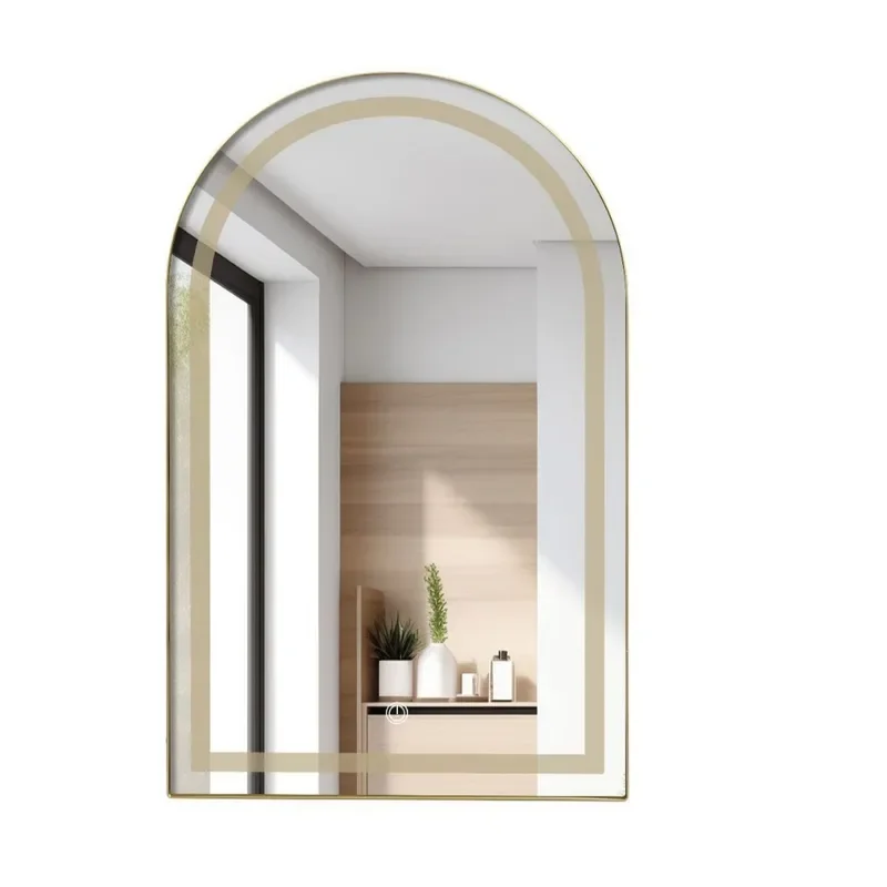 for Smart LED Bathroom Mirror Wall Mounted Anti Fog Makeup Mirror with Storage Integrated Luminous Washstand Light