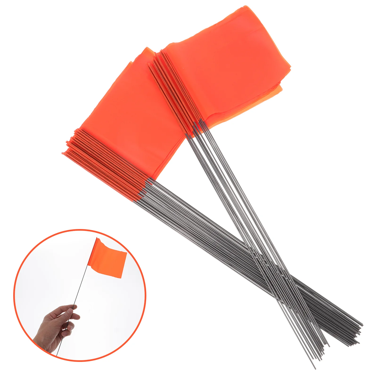 

50 Pcs Marker Flags for Lawn Yard Supplies Plant Garden Sprinkler Orange Irrigation Marking