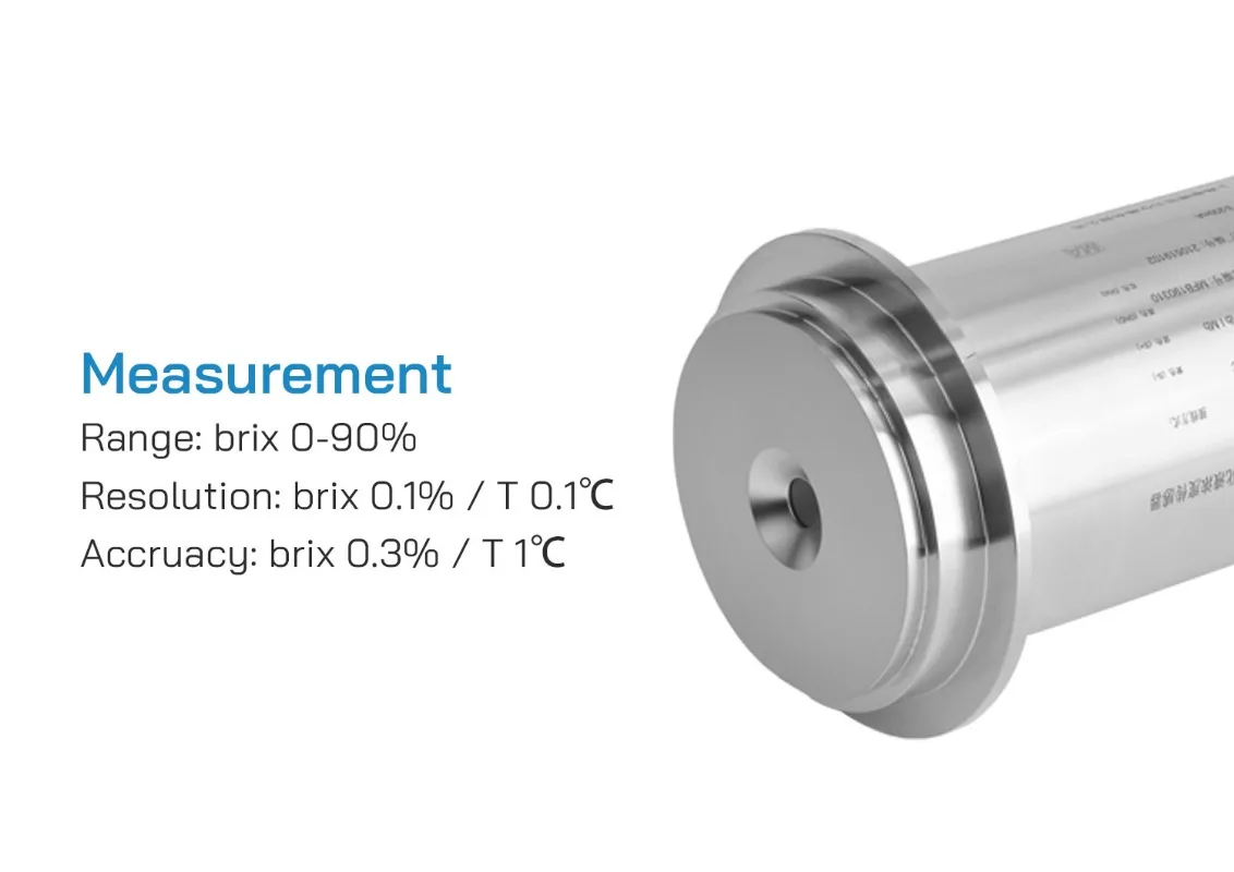 2026Full Stainless Steel Intrinsically Safe Inline Refractometer for Liquid Emulsion Density and Brix 0-90% Measurement
