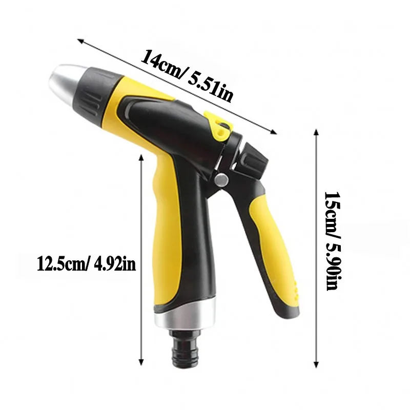 High Pressure Car Wash Water Gun Garden Adjustable Hose Nozzle Watering Gun Lawn Courtyard Multifunction Irrigation Sprayer Gun