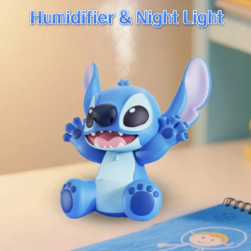 

Увлажнитель воздуха и ночник Disney Stitch 2-в-1, тихий туман с автоматическим отключением, настольный декор для домашнего офиса, спальни, подарок для семьи