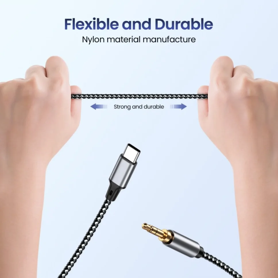 USB C To 3.5mm Aux Audio Cable Headset Speaker Headphone Jack Adapter Car Aux Cable for Samsung Xiaomi Huawei Type-C AUX Cord