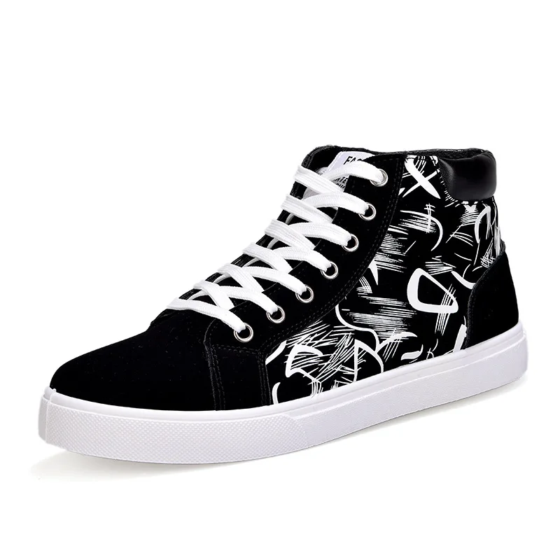High Top Canvas Shoes for Men Fashion Platform Vulcanized Spring Winter 2024 Male Casual Sneakers Shoes Student image 6