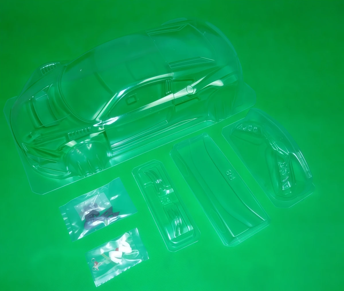 1/10 R8 GT3 RC Clear Body Shell w/ Light Cups Mirrors Rear Spoiler Fit Tamiya TT02 Yokomo YD2 MST RMX 190mm On-Road Drift Car