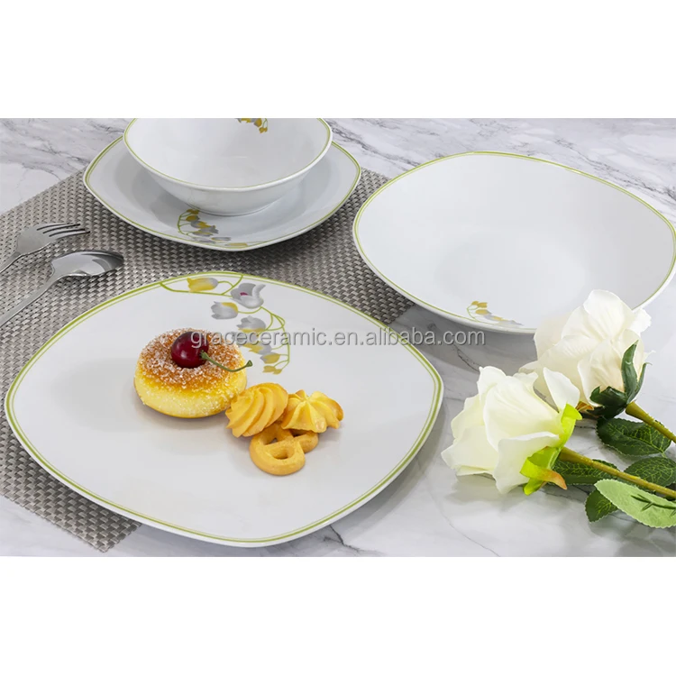 24pcs Flower Country Style Dinnerware Set Ceramic Porcelain Table Dinner Set Luxury Fine Bone China Floral Dinnerware Set