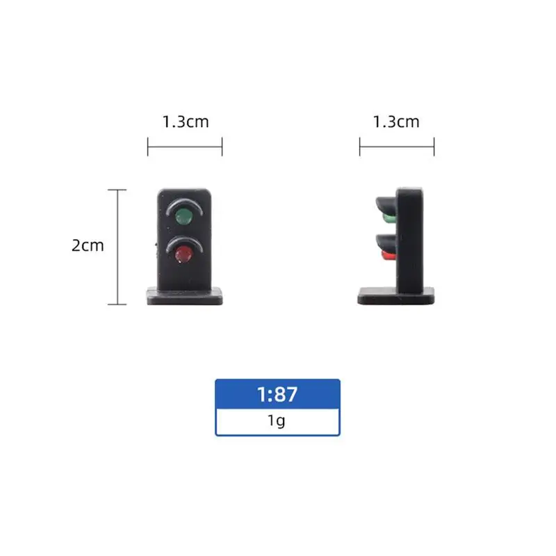 10Pcs HO Scale 1:87 Model Train Signals 2/3 Lights Train Railroad LED Signal Lamp for Railway & Building Layout