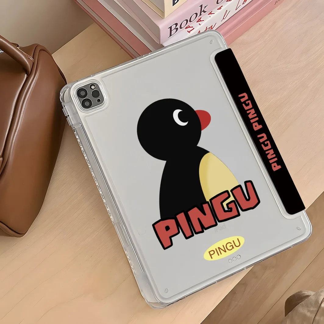 Penguin Pen Slot Tablet Case For Mini 7 6 iPad Pro 2024 2022 2021 2020 2019 2018 2017 11 10 9 8 7 6 5 Air7 6 5 4 3 2 1 Cover