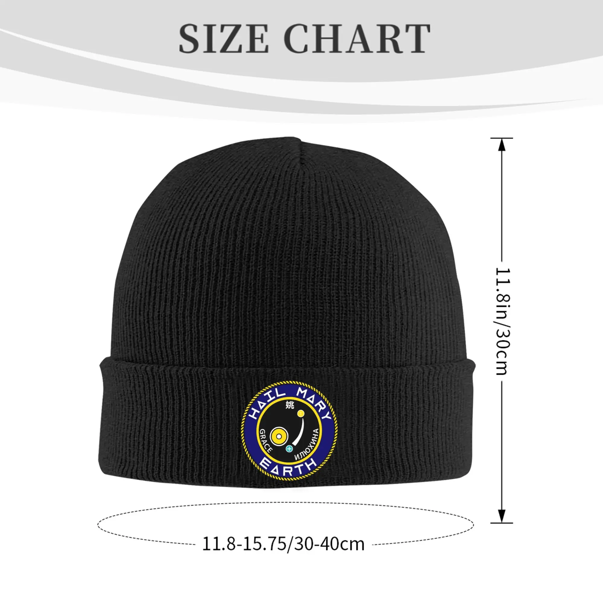 Project Hail Mary Mission Crest (LARGE)    Knitted Caps for Women Men Beanies Winter Hats Acrylic  Warm Melon Cap