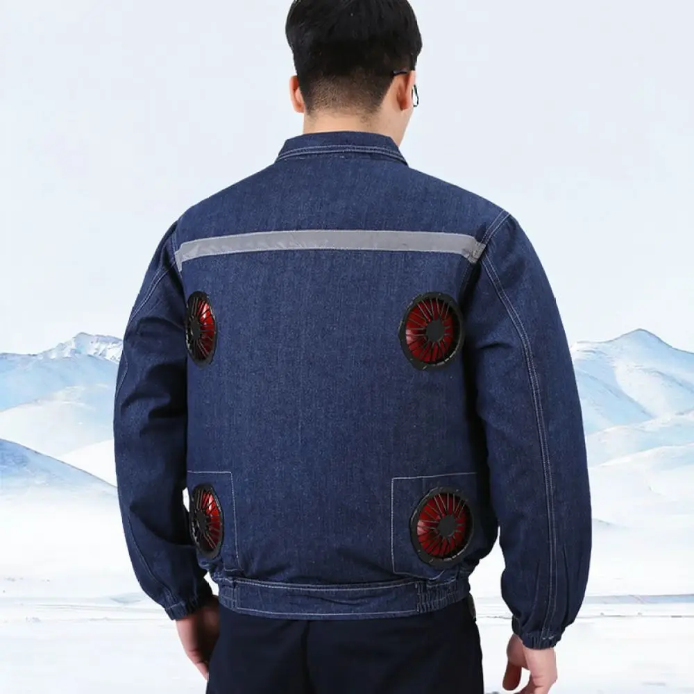 Summer Air Cooling Protective Jacket Rechargeable Fan Workwear For Construction Welding Site Heavy Duty Safety Suit