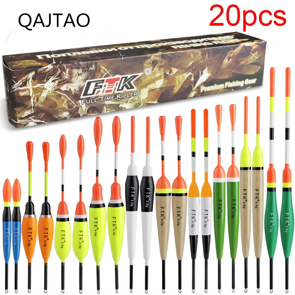 QAJTAO Fishing Float Set 20PCS Chinese Hook Buoy Professional