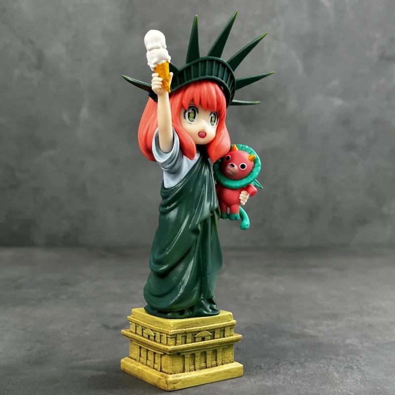 19cm Anime SPYxFAMILY Figures Lady Liberty Anya Forger Action Figure Pvc Model Statue Cute Collection Model Decoration Toys Gift