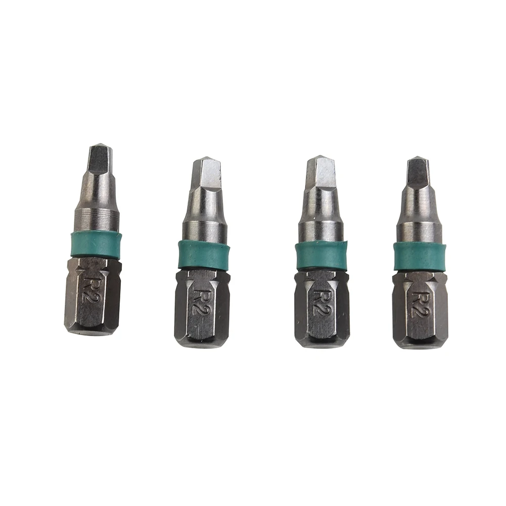 4pcs Square Head Screwdriver Bits SQ1 SQ2 25mm 6.35mm Hex Shank Magnetic Batch Head Screwdriver Bit