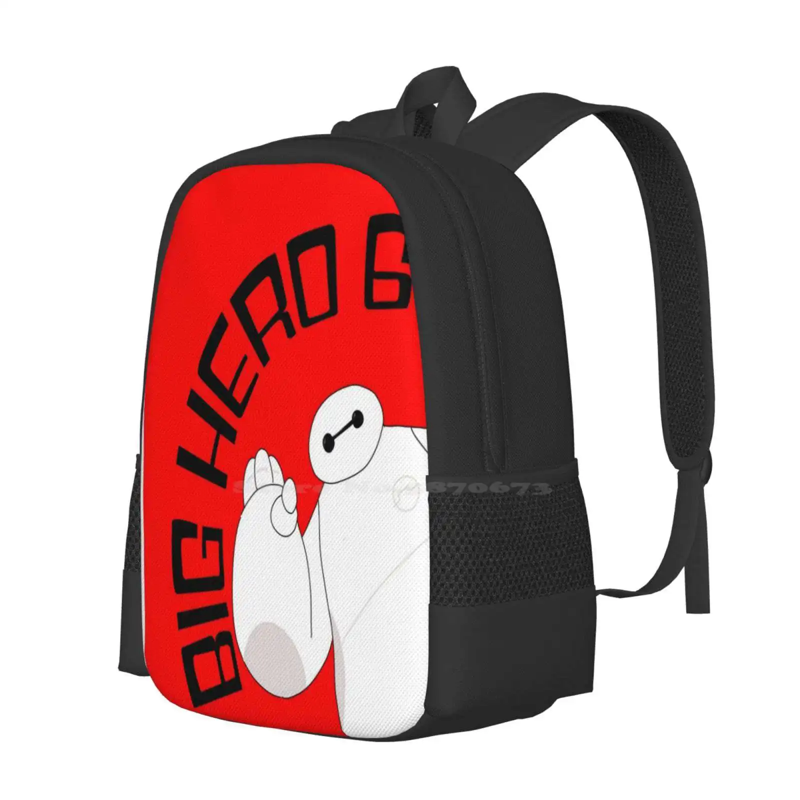 Big Hero 6 Hot Sale Schoolbag Backpack Fashion Bags Pixar Bighero6 Red White Cute