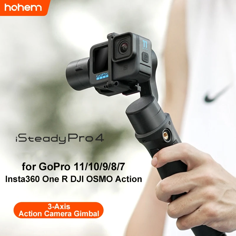 Hohem iSteady Pro 4 Action Camera Gimbal 3-Axis Handheld stabilizer for GoPro 11/10/9/8/7 Insta360 One R DJI OSMO Action Camera