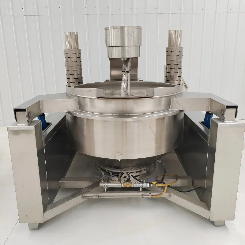 1200L Gas Steam Electric Heating Multi Claw Automatic Planetary Cooking Machine Jacket Pot with Mixer
