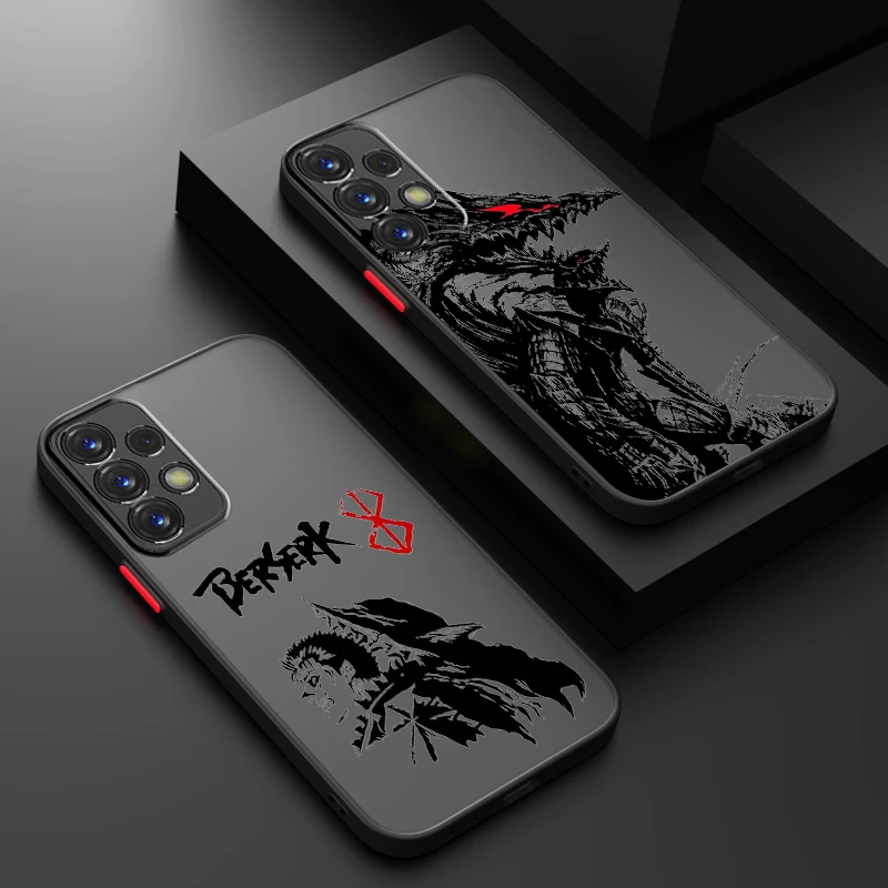 Berserk Japanese Anime Frosted Translucent For Samsung Note 20 A35 A03 A54 A31 A22 A34 A14 A24 A04 A55 5G TPU Phone Case