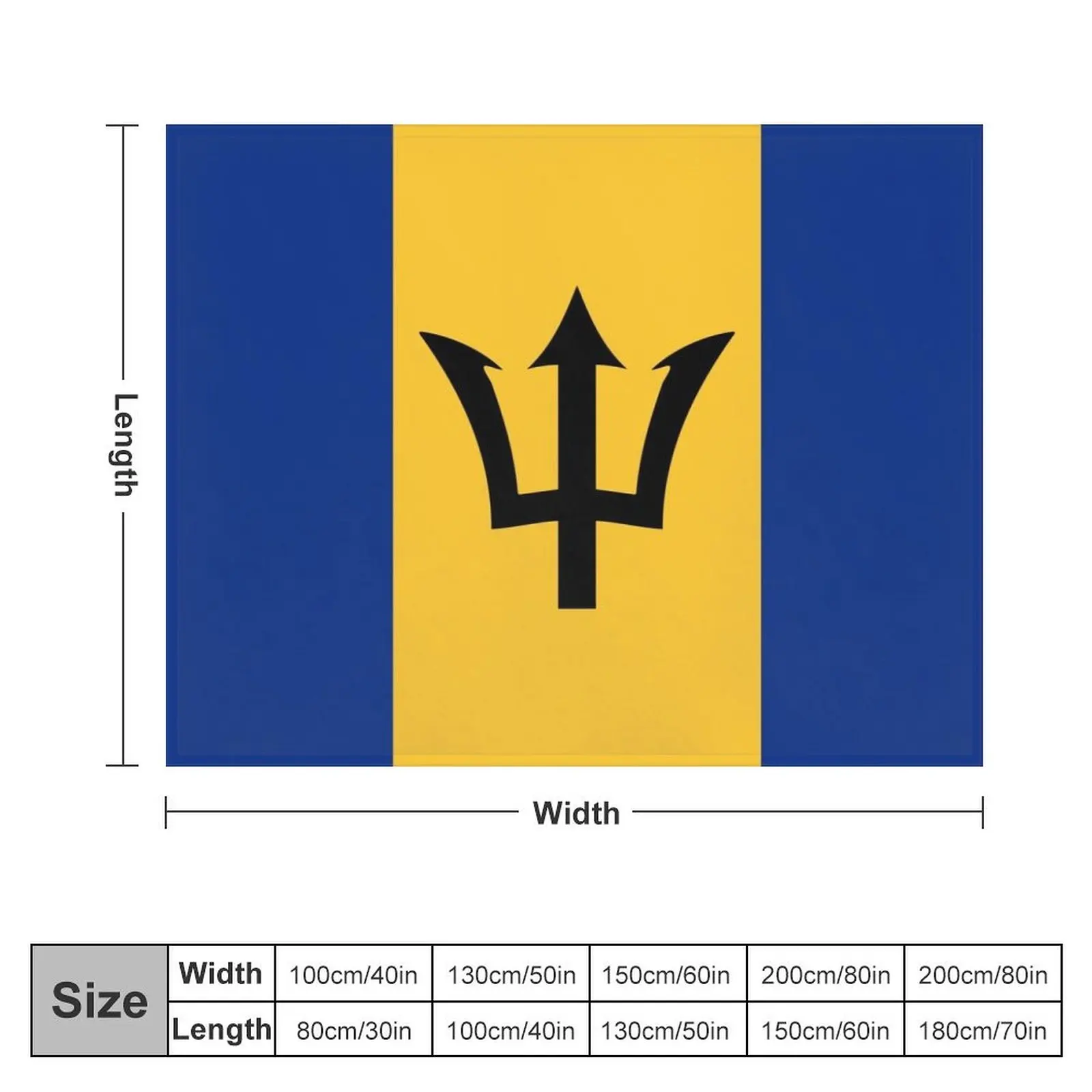 Flag of Barbados Throw Blanket for sofa Large Blankets