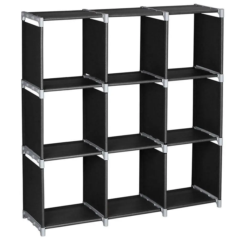 

3Tier 9 Compartment Storage Cube Closet Organizer Shelf 9 Cubes Bookcase Storage