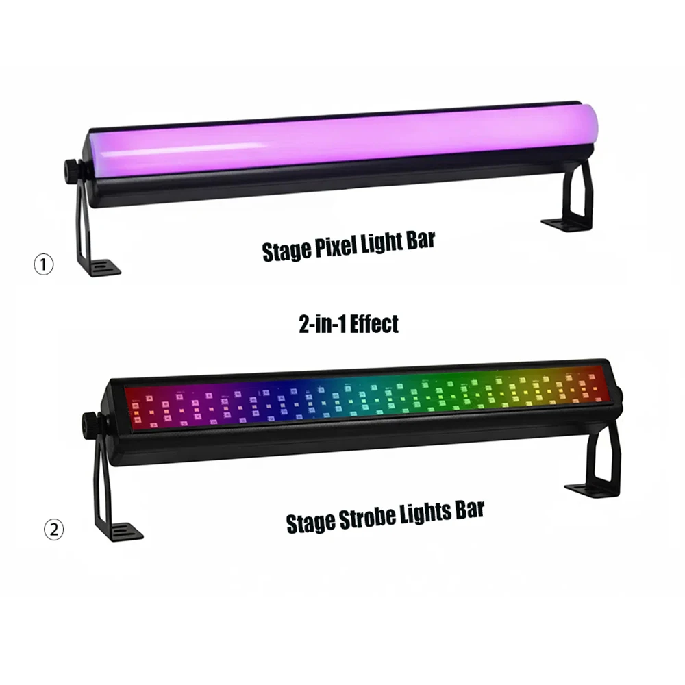 10PCS / 50w LED Stage Pixel Lights Bar RGBW Strobe Pixel 2in1 Effetto Wash Wall Lights 108LED Stage Light