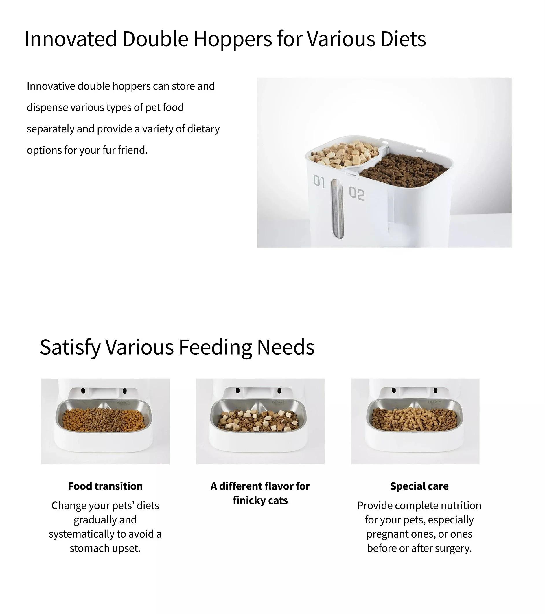 Intelligent Double Storage Cabinet Automatic Feeding Machine Timing Self-service Food Cat Food Bowl Pet Supplies Feeder