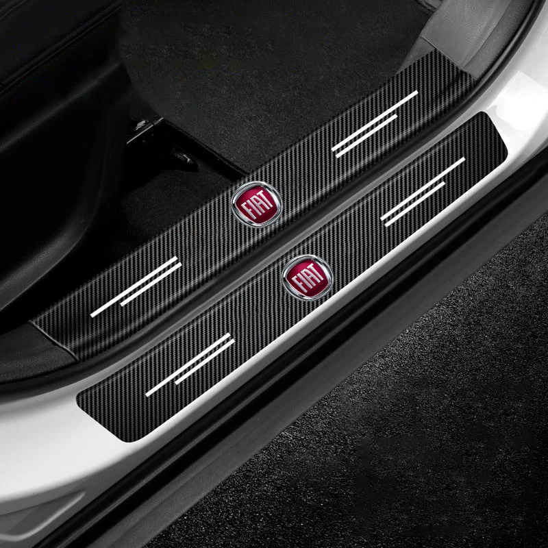 Car Door Sill Threshold Trunk Bumper Stickers Protector Strips For FIAT Abarth Grande Punto Tipo Panda Ducato Freemont Doblo