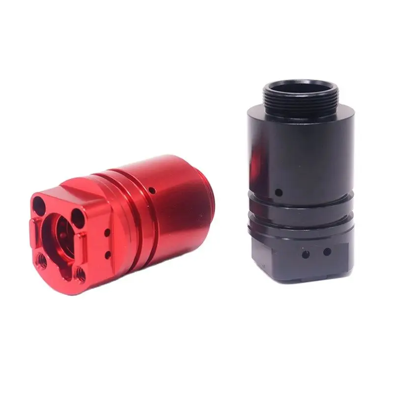 Mechanical Tool Shell Accessories Red Black Anodized Aluminium Block Housing CNC Machining Service