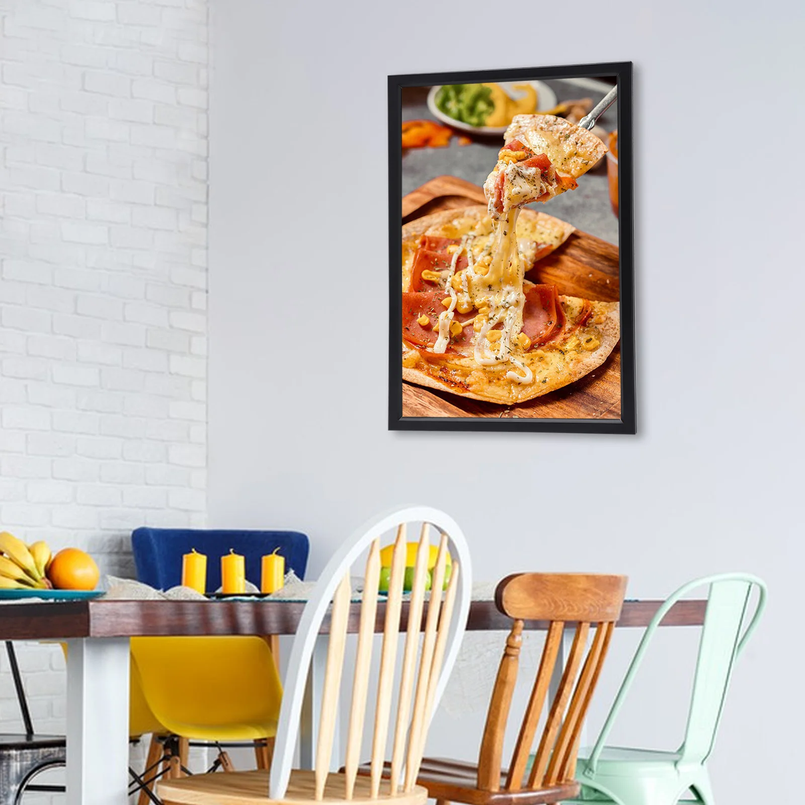 18 "x 24" LED โปสเตอร์ภาพยนตร์กรอบรูปกล่องไฟ 9000-10000K โฆษณาแผงตกแต่งสีดํา