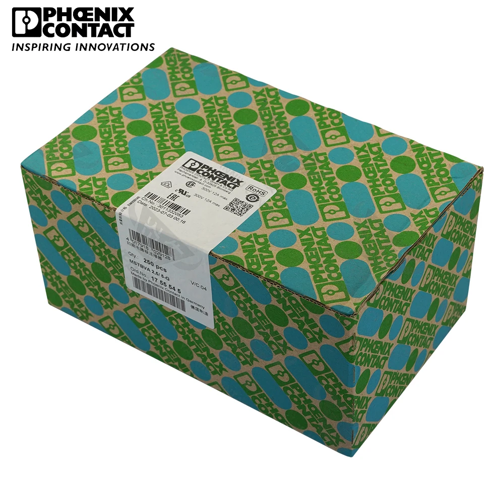 Conector de contato Phoenix original, PCB Pluggable Plug-In Terminal Block, 5 Pin, MSTBVA, 2.5G, 5.0mm, 1755545, 1Pc
