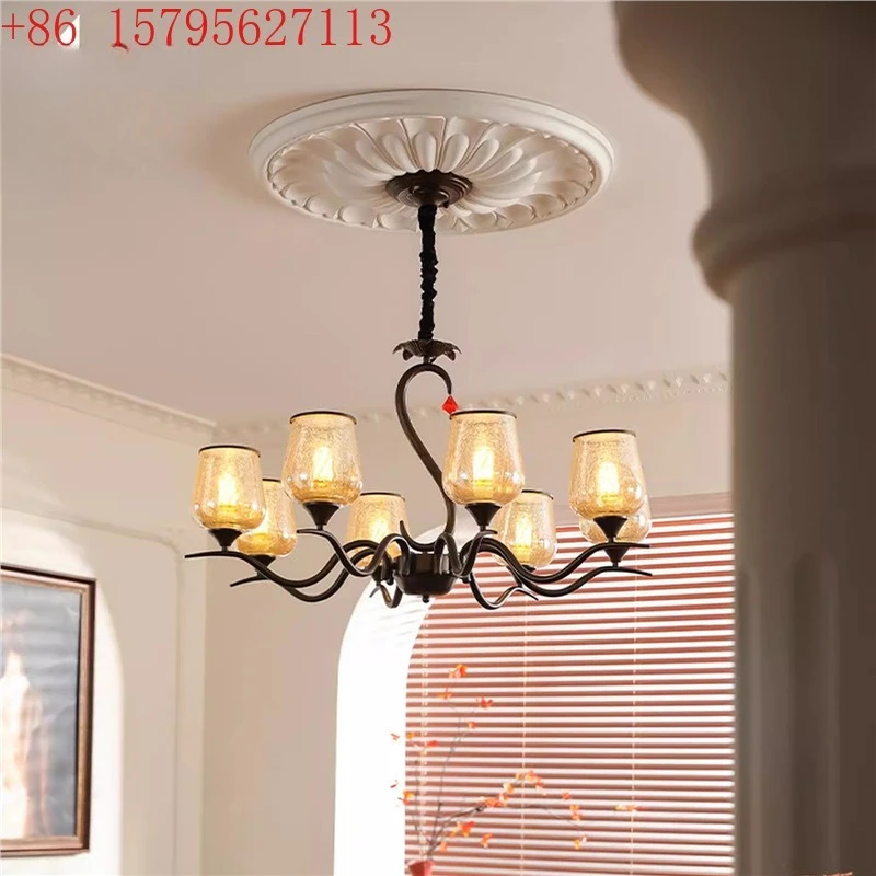 

Living room chandelier antique French retro hall main light American restaurant chandelier