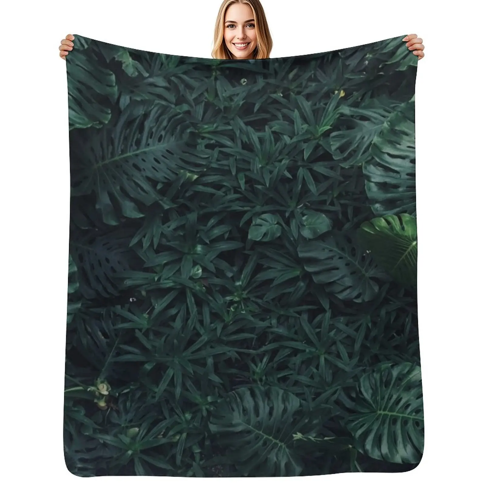 Luscious ferns Throw Blanket Machine Washable Soft Warm Blanket
