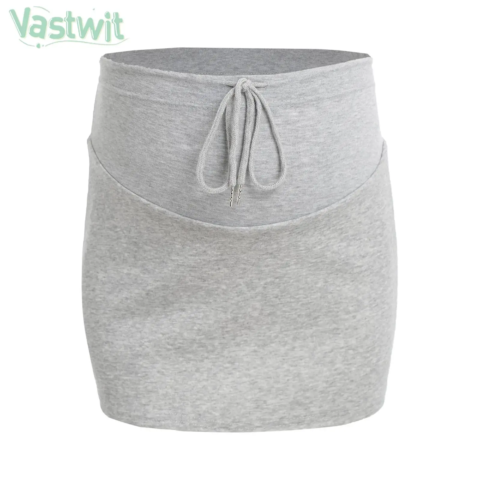 

Pregnant Woman Summer Casual Support Belly Skirt High Waist A-line Drawstring Sports Skirt Inner Shorts for Daily Work Home
