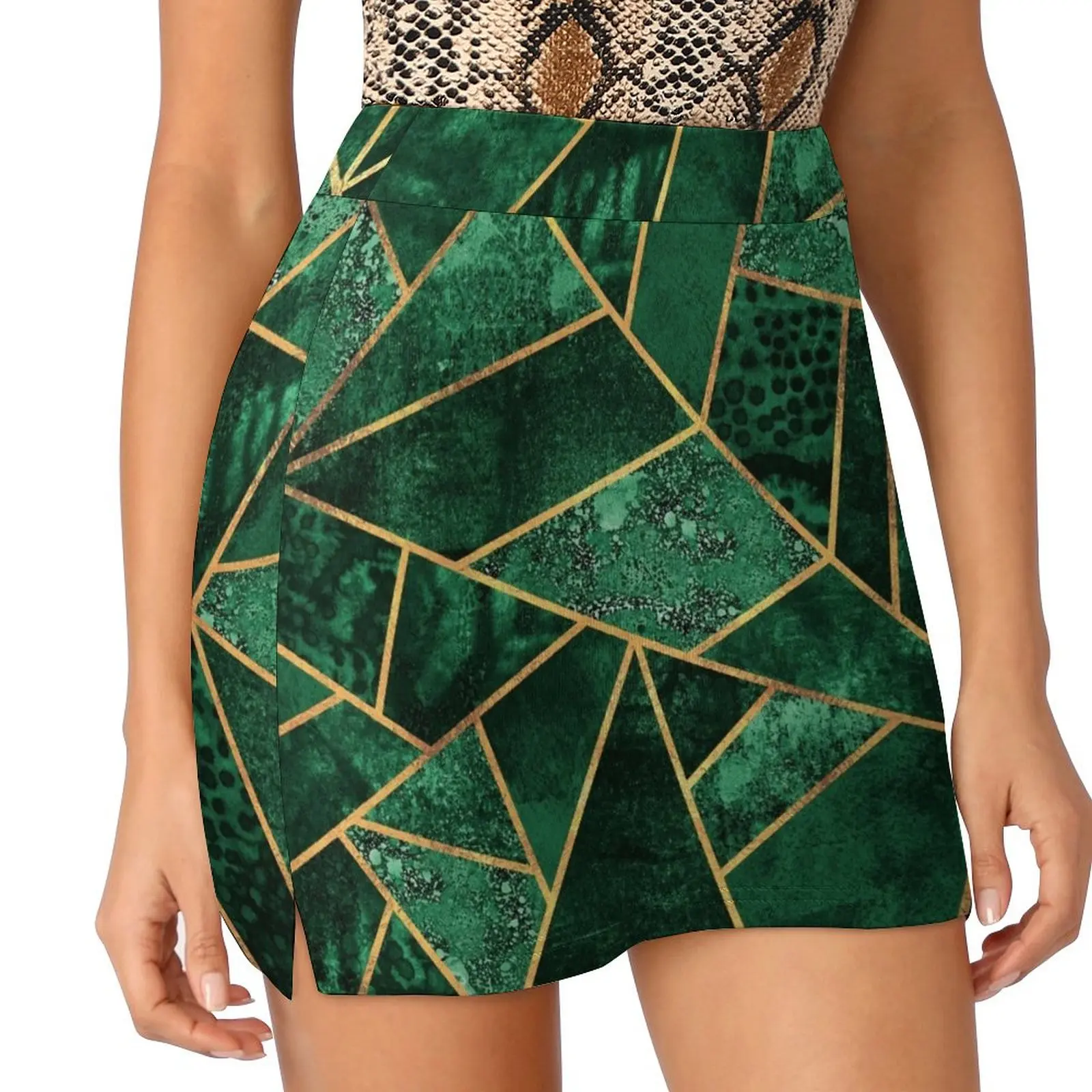 Deep Emerald Mini Skirt Short skirts skirts women summer 2025