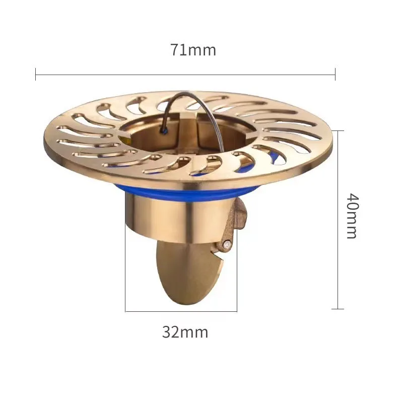 All-copper Floor Drain Shower Floor Drain Stopper Insectproof Anti-odor Deodorization Toilet Kitchen Bathroom Toilet Sewer